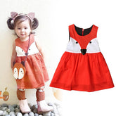 Fashion Children Summer Cotton Dresses Kid Clothing Fox Design-TB00880-Veeddydropshipping